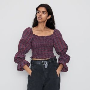 Zara Plaid Crop Top
